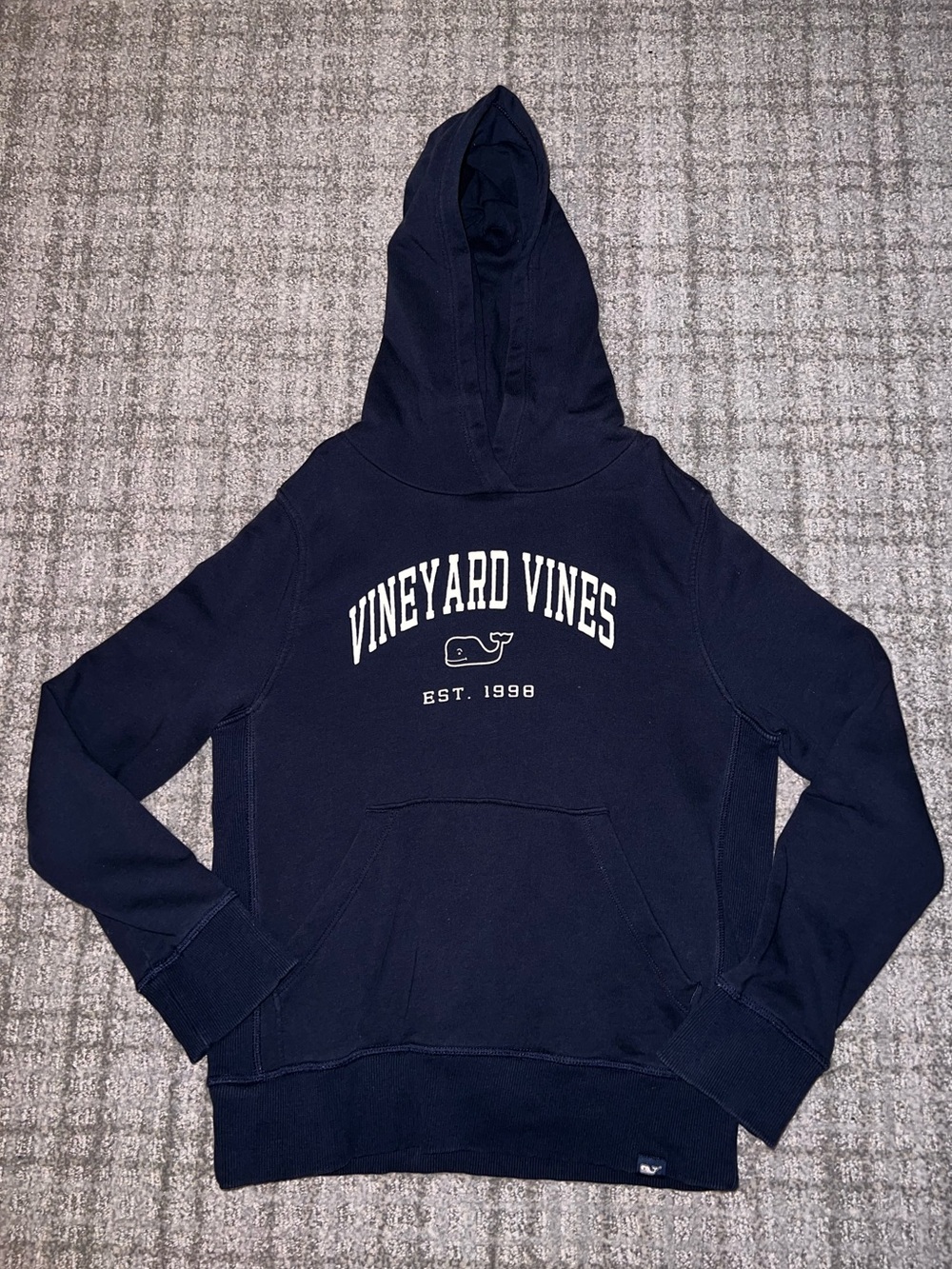 Vineyard Vines Navy Logo Hoodie - youth size small (8-10)